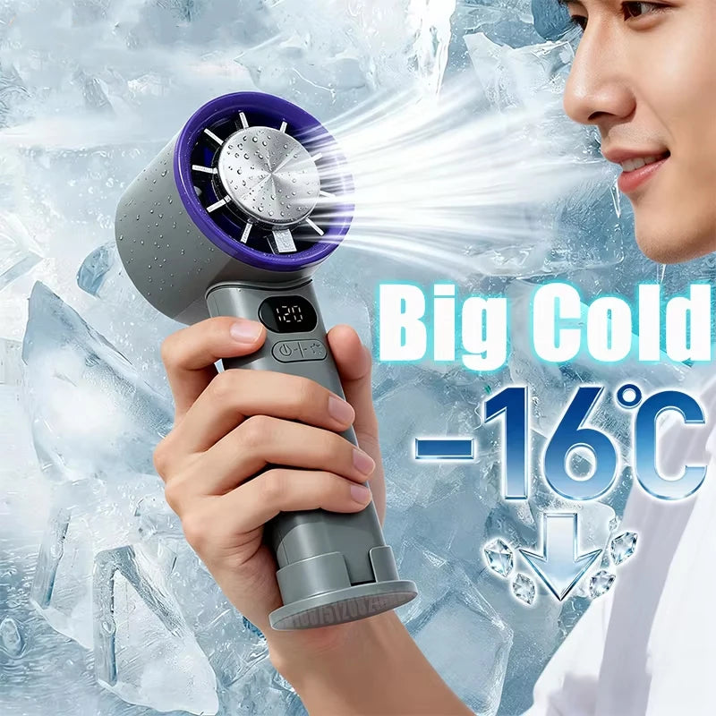Mini Handheld Fan 120 Speed Portable Bladeless Desktop Fans Rechargeable Instant Cooling With Ice Mode For Men Women New Peaceful Pleasures Health and Wellness
