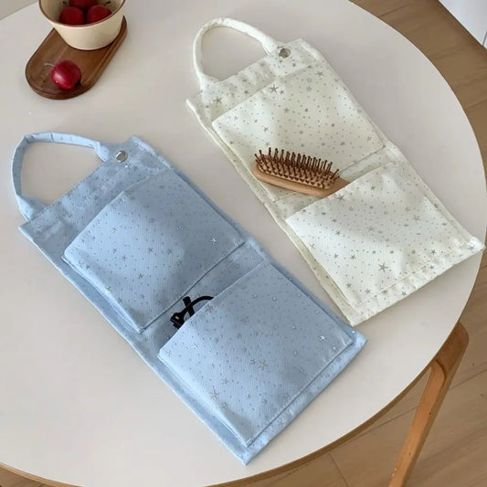 Star Pattern Fabric Hanging Wall Organizer | Multi-Pocket Bag Hanging Storage Organizer Oasis Select