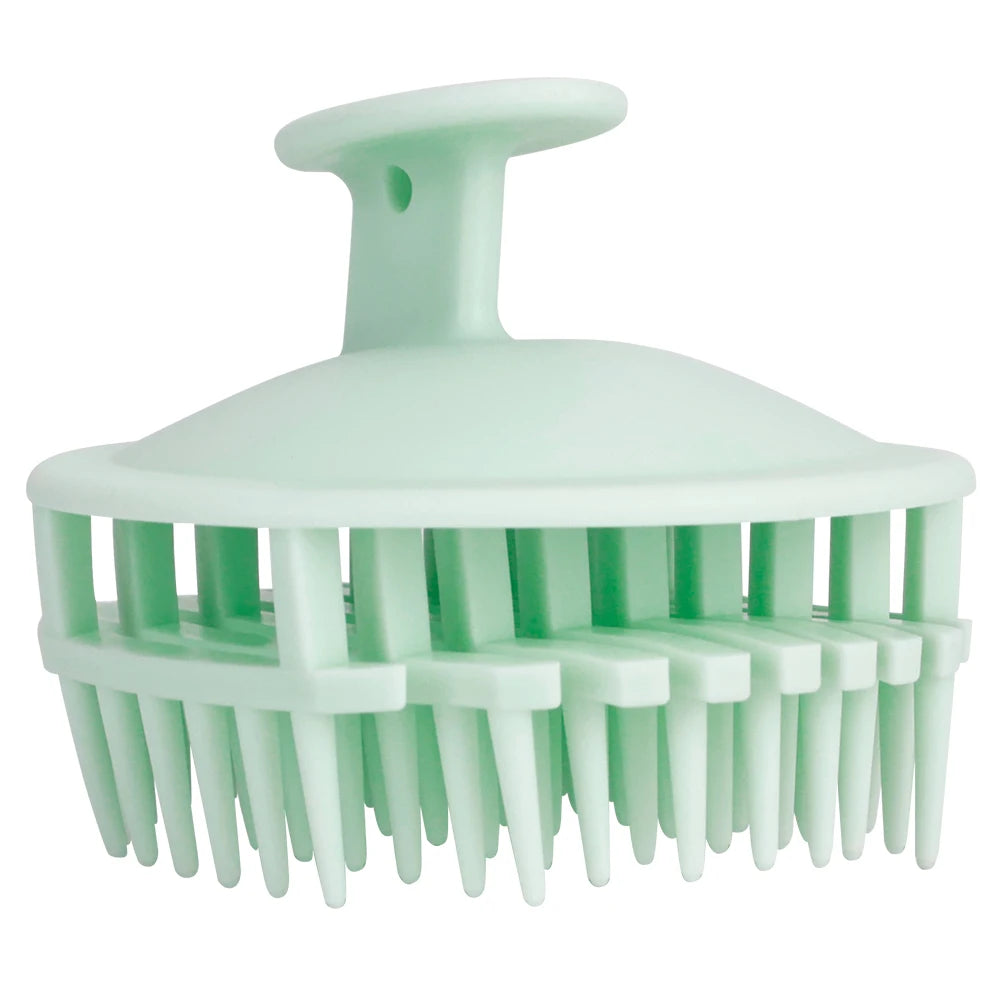 Ergonomic Handle Scalp Exfoliating Shampoo Brush, Multi-Color Hair Washing Scrub Massage Comb For Barber Salon Hair Care Peaceful Pleasures Health and Wellness green