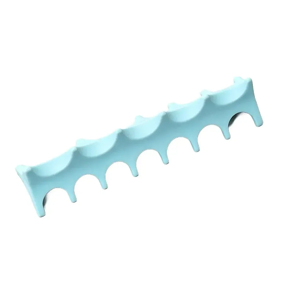 Soft Silicone Nail Pen Holder Brush Rack Shelf UV Gel Brush Display Stand Makeup Painting Pen Rest Organizer Nail Art Manicure Peaceful Pleasures Health and Wellness blue