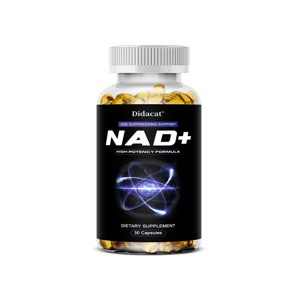 NAD+ Capsules with Resveratrol & Quercetin, Cellular Wellness Supplement for Mitochondrial, Brain, Heart & Daily Stamina Support Peaceful Pleasures Health and Wellness 30 count-1 bottle