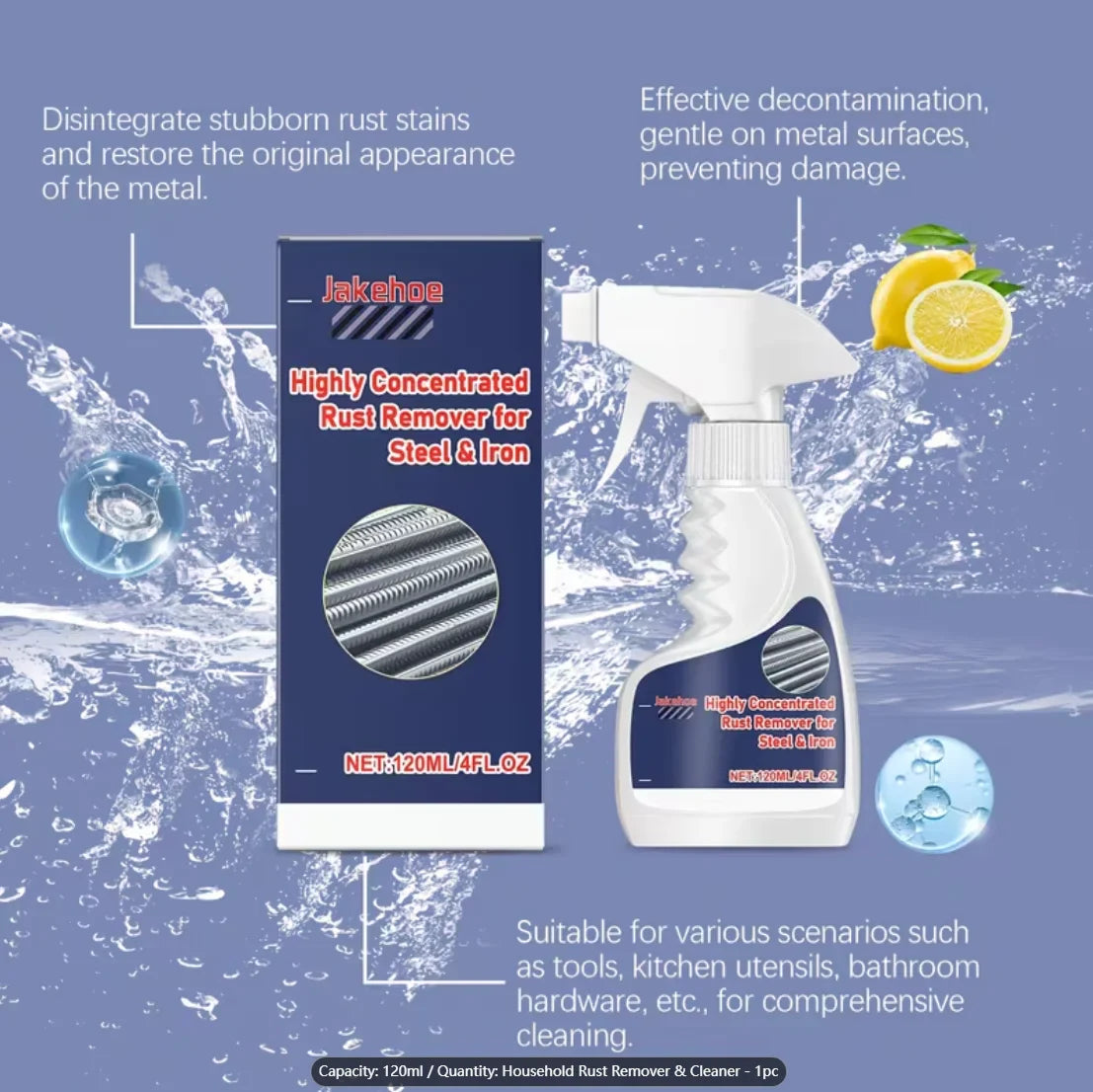 Concentrated Rust Remover Spray – Car, Steel & Metal Cleaner