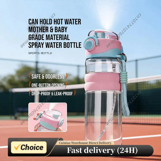 Spray Sports Water Bottle 750ML Portable Water Bottles Direct Drinking Dual-Use Plastic Water Bottles for Outdoor Sporting Peaceful Pleasures Health and Wellness