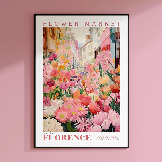 Florence Flower Market Canvas Poster | Botanical Floral Wall Art Canvas Wall Art Poster Peaceful Pleasures Health and Wellness WS644-3 20x30cm Unframed