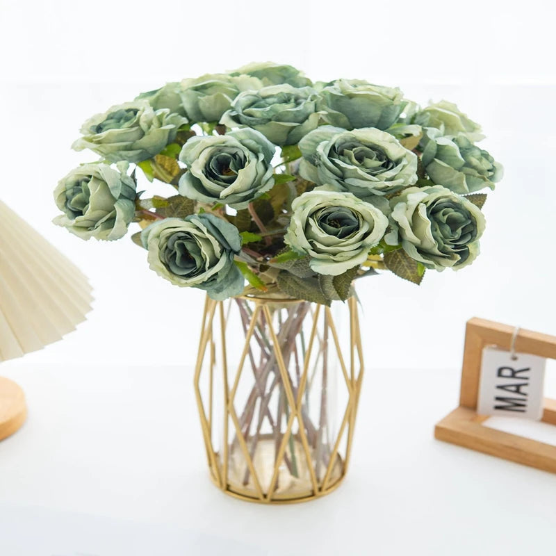 Artificial Silk Rose Bouquet – Wedding & Home Decor Flowers