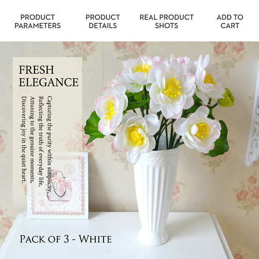 Artificial Silk Lotus Flower Stem – 7-Head Décor & Photo Prop Artificial Flower Stem Oasis Select