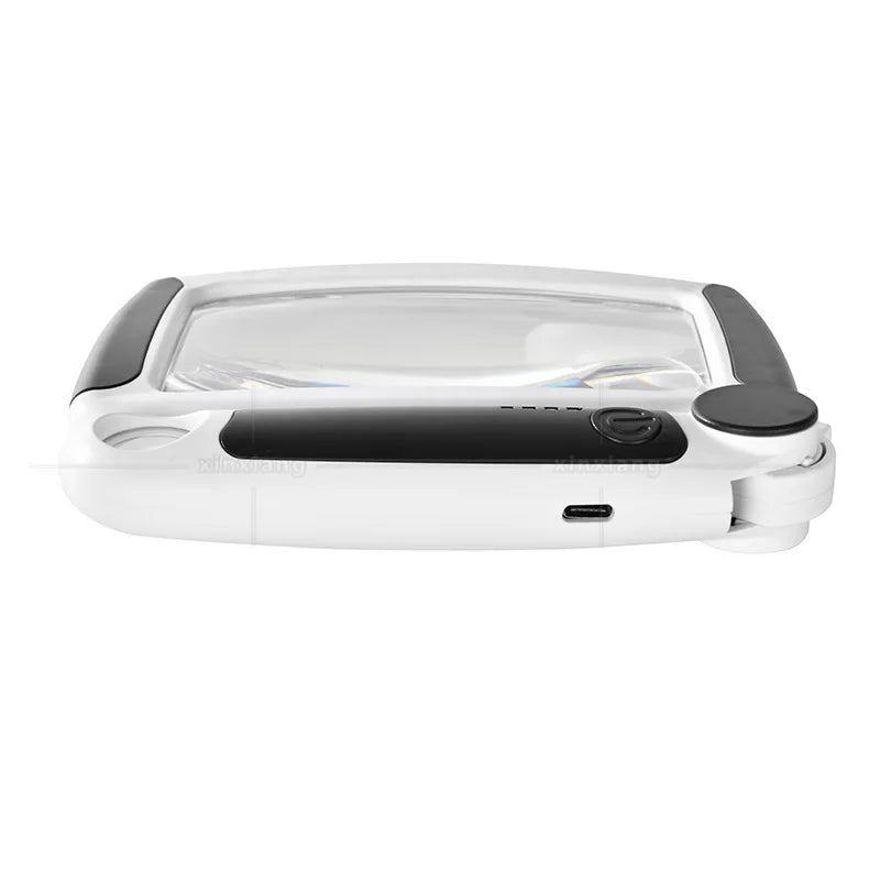 Handheld Rechargeable Magnifier Folding Magnifying Glass with Three Levels of Brightness and 20 Led Lights, 5X and 20X Loupe Peaceful Pleasures Health and Wellness