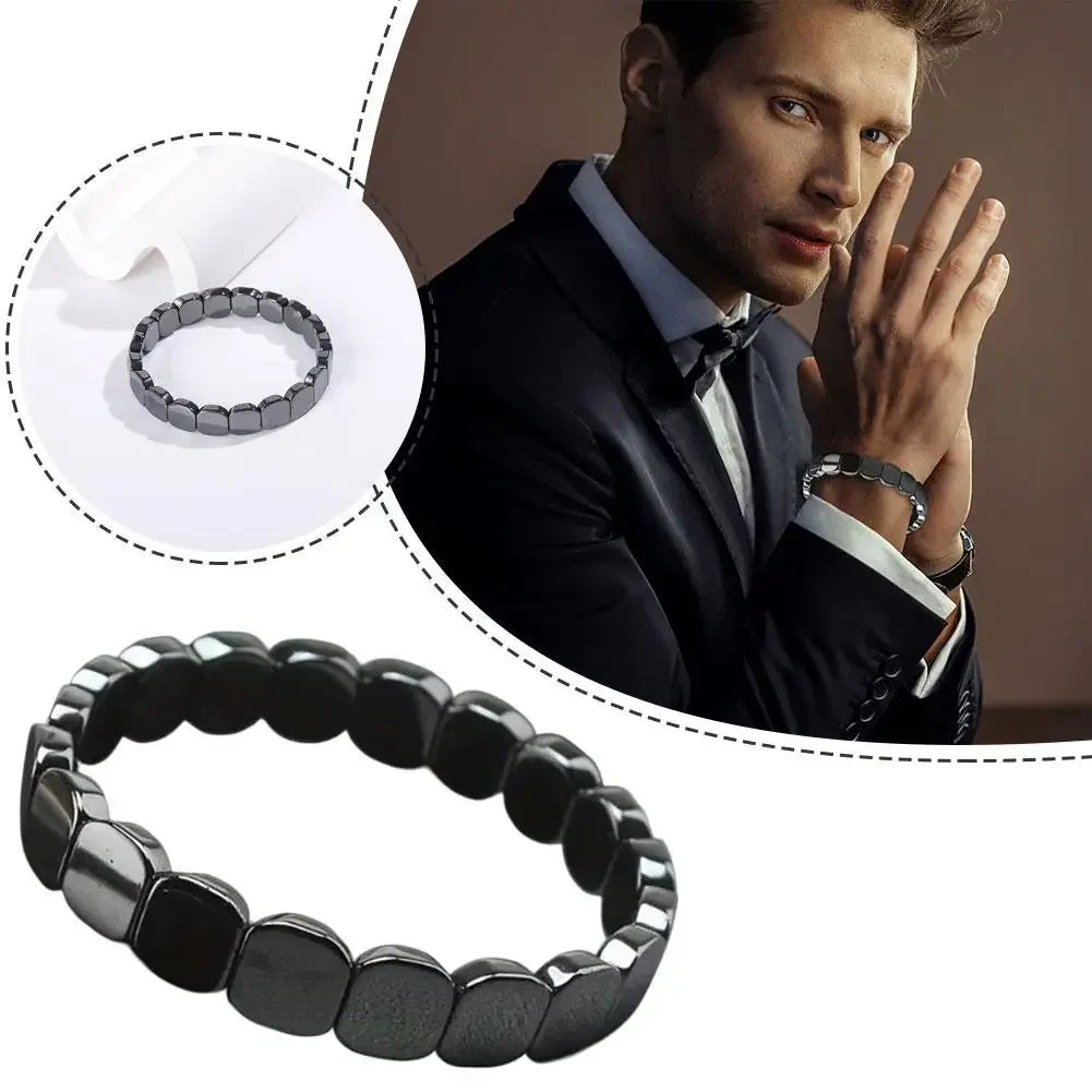 Hematite Bracelet For Men Reclaim Your Edge Confidence Natural Hematite Stone Beaded Stretch Healing Bracelets Gift Jewelry Peaceful Pleasures Health and Wellness