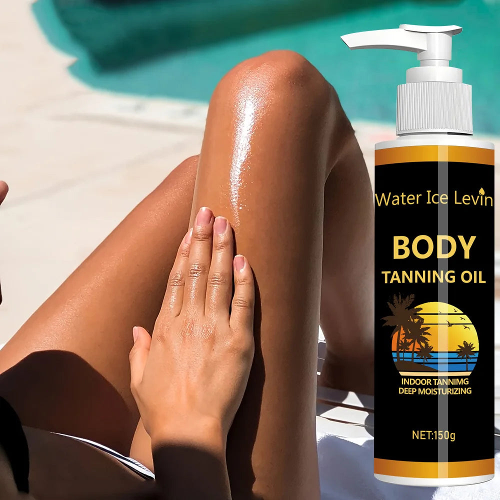 Body Tanning Oil with Coconut Oil – Sunless Glow & Hydration