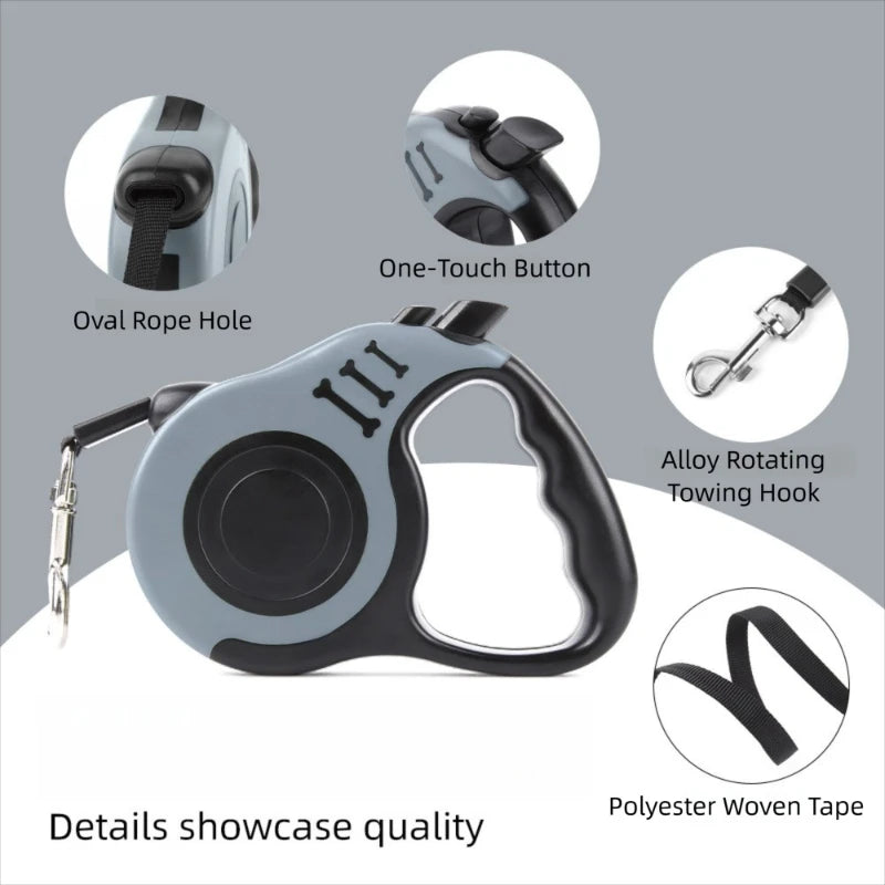 3m 5m Dog Leash for Small Dogs Cat Automatic Retractable Durable Nylon Lead Puppy Outdoor Travel Walking Hiking Traction Rope Peaceful Pleasures Health and Wellness