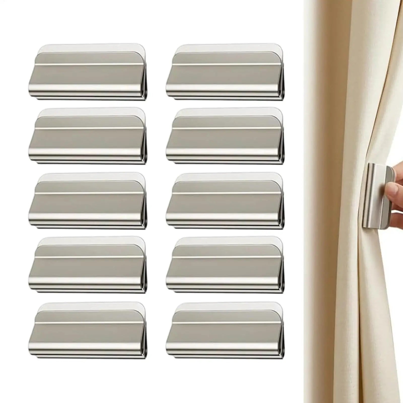 10 Pairs Magnetic Curtain Clips Strong Drapery Closure Clips No-Sew Window Curtain Holders For Bedroom Living Room Bathroom Peaceful Pleasures Health and Wellness