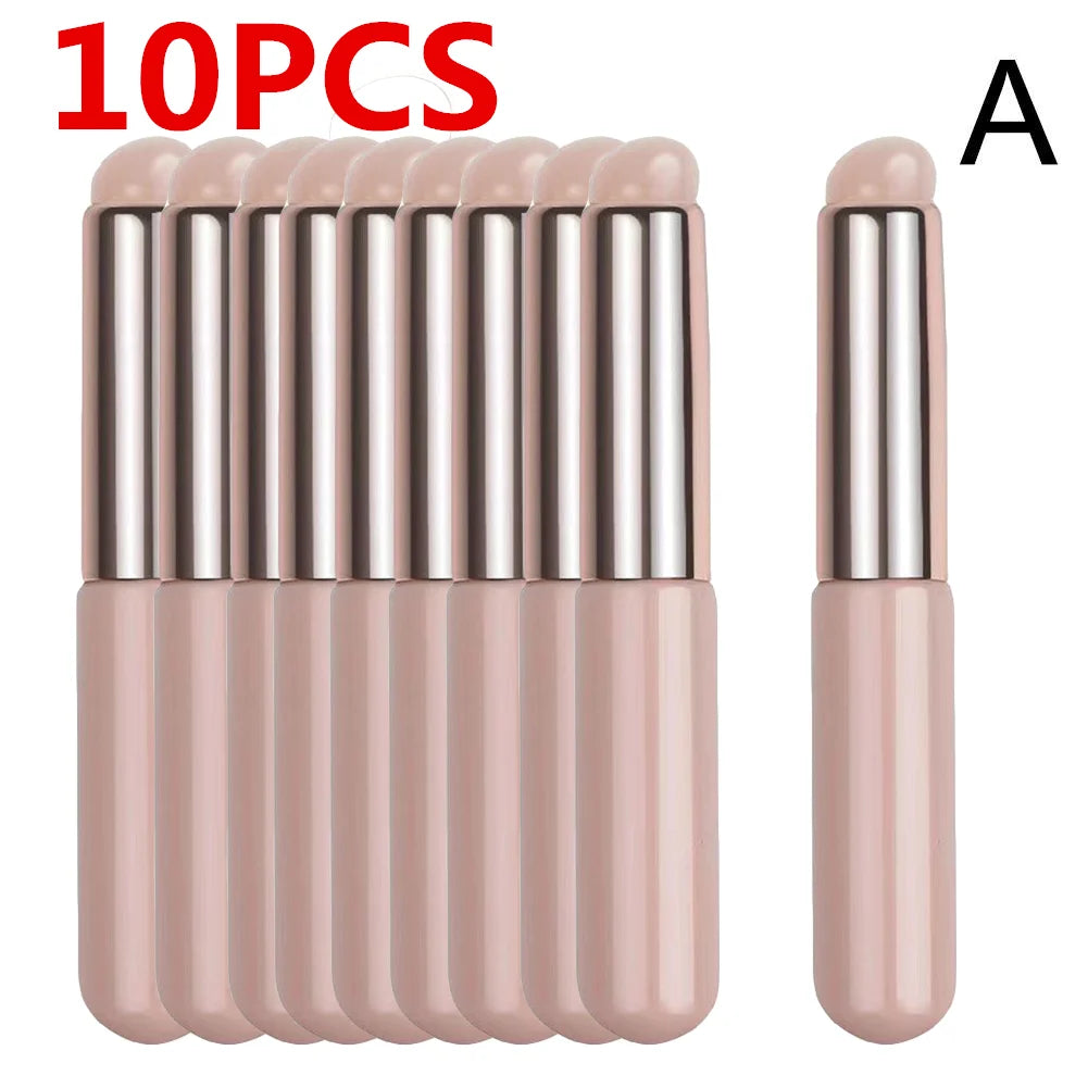 Silicone Lip Brush With Cover Cap Concealer Brush Like Fingertips Q Soft Lipstick Makeup Brushes Round Head No Broken Peaceful Pleasures Health and Wellness A-10PCS