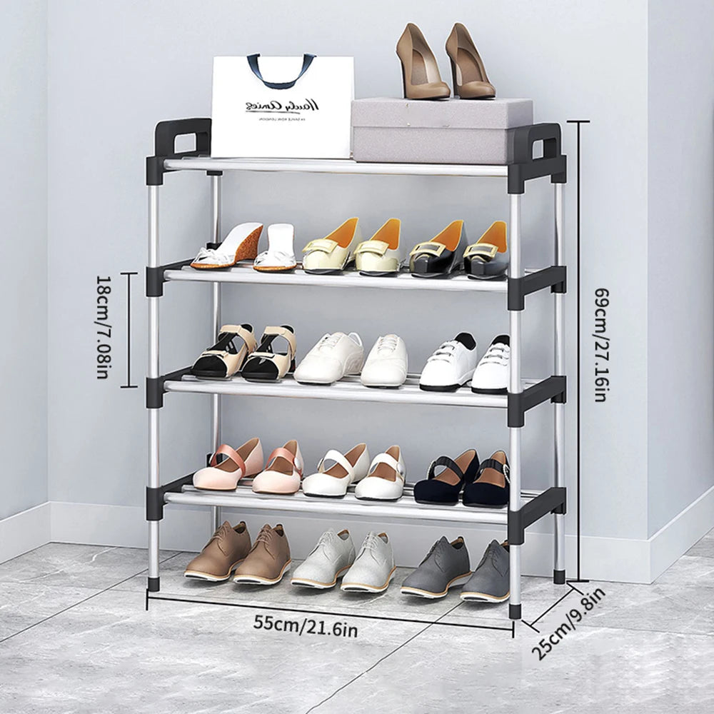 7-Story Aluminum Alloy Shoe Rack Multi-Layer Assembly Dust-Proof Storage for Dormitory Entrance Organizer shoemaker organizer Peaceful Pleasures Health and Wellness