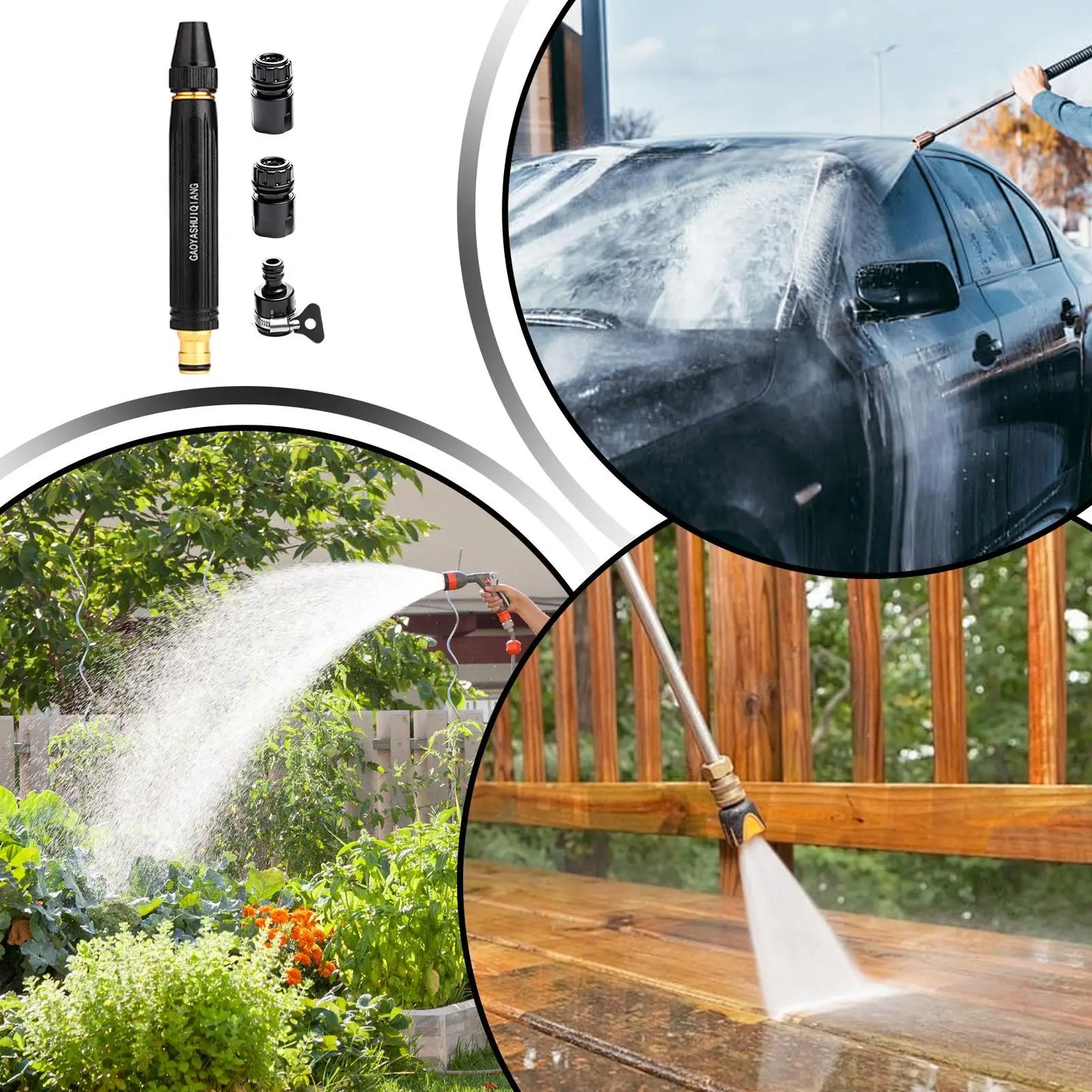 Leak-Proof Car Wash Hose Sprayer | Multi-Pattern Garden Nozzle