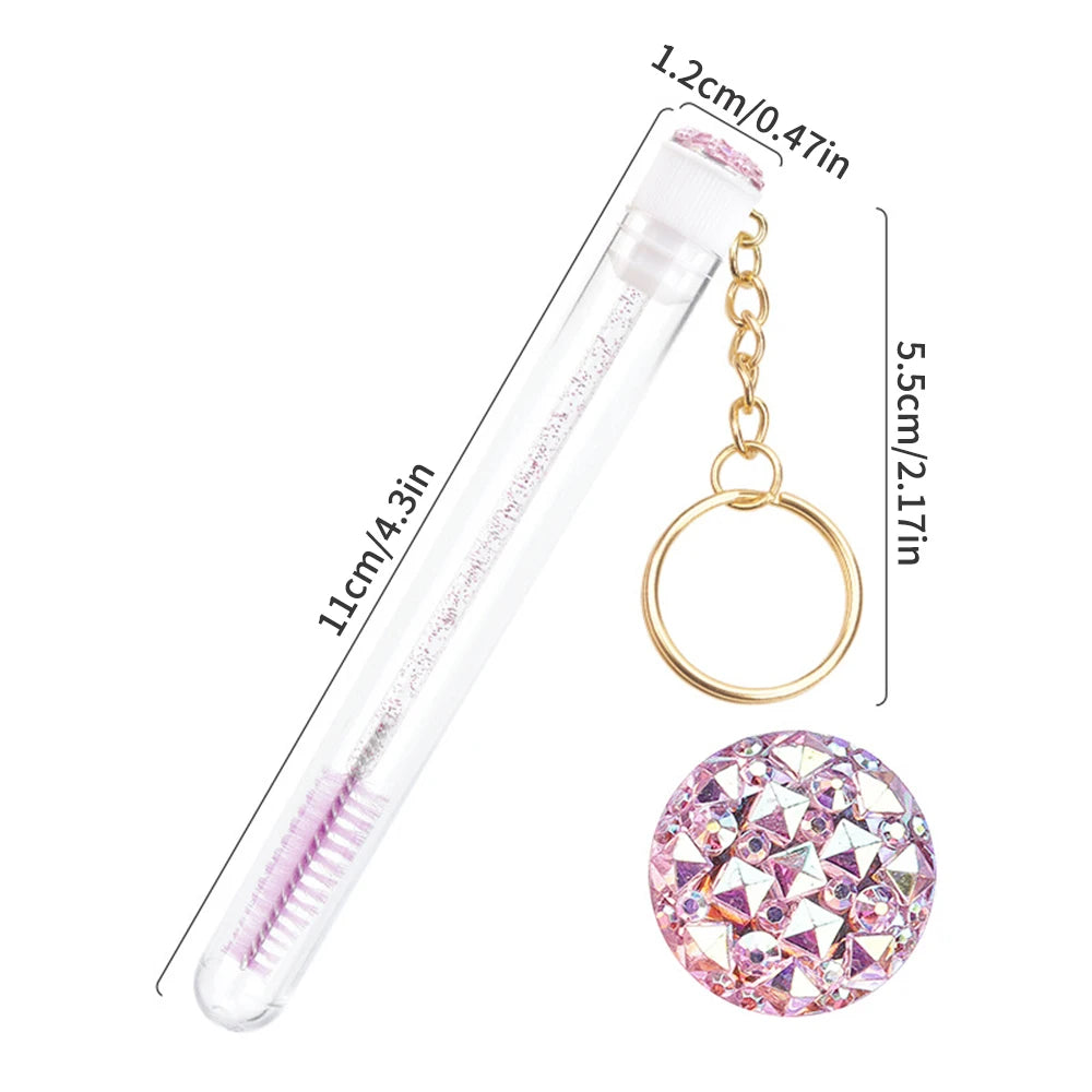 10 Pcs Diamond Transparent Eyelash Brush Tubes Mascara Wand Cosmetic Makeup Tools for Eyebrow Applicator Spoolies For MAANGE Peaceful Pleasures Health and Wellness