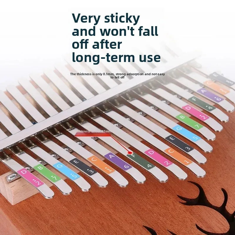 17 Key 21 Kalimba Scale Sticker Thumb Finger Piano Note Stickers Tabs