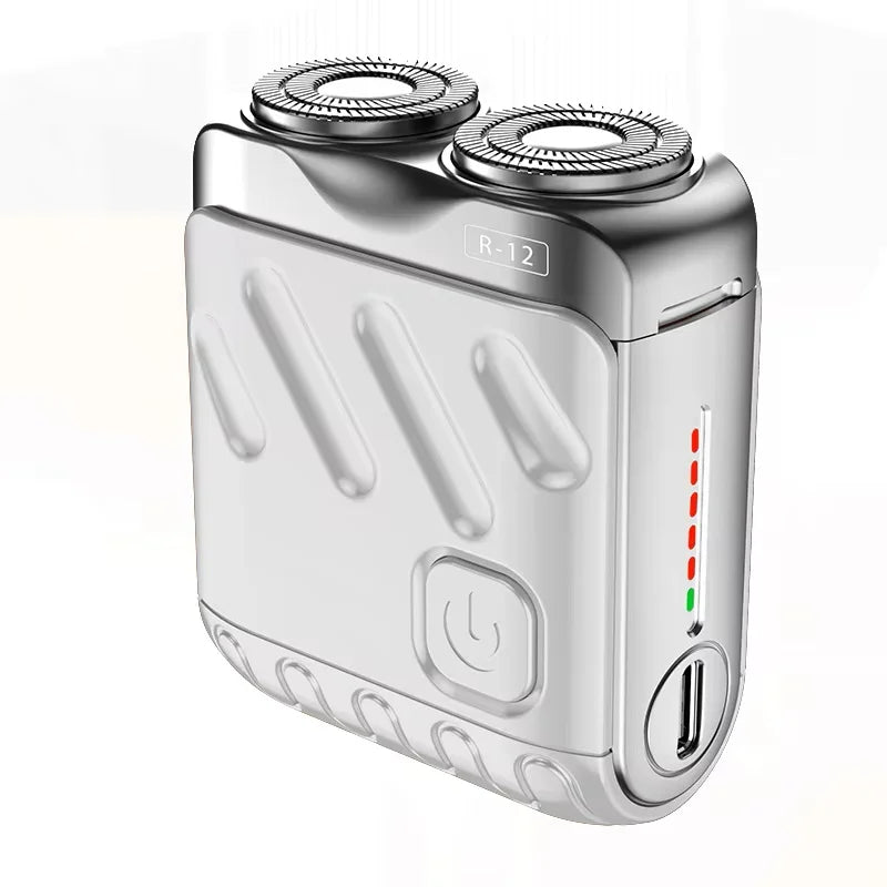 XMSJ Mini Dual Head Rotary Shaver IPX7 Waterproof Type-C Travel Razor