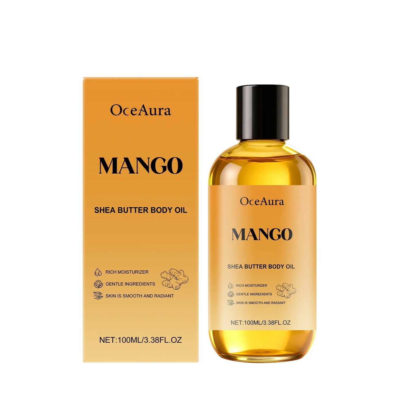 OceAura Mango & Shea Firming Body Oil – Anti-Aging Moisturizer