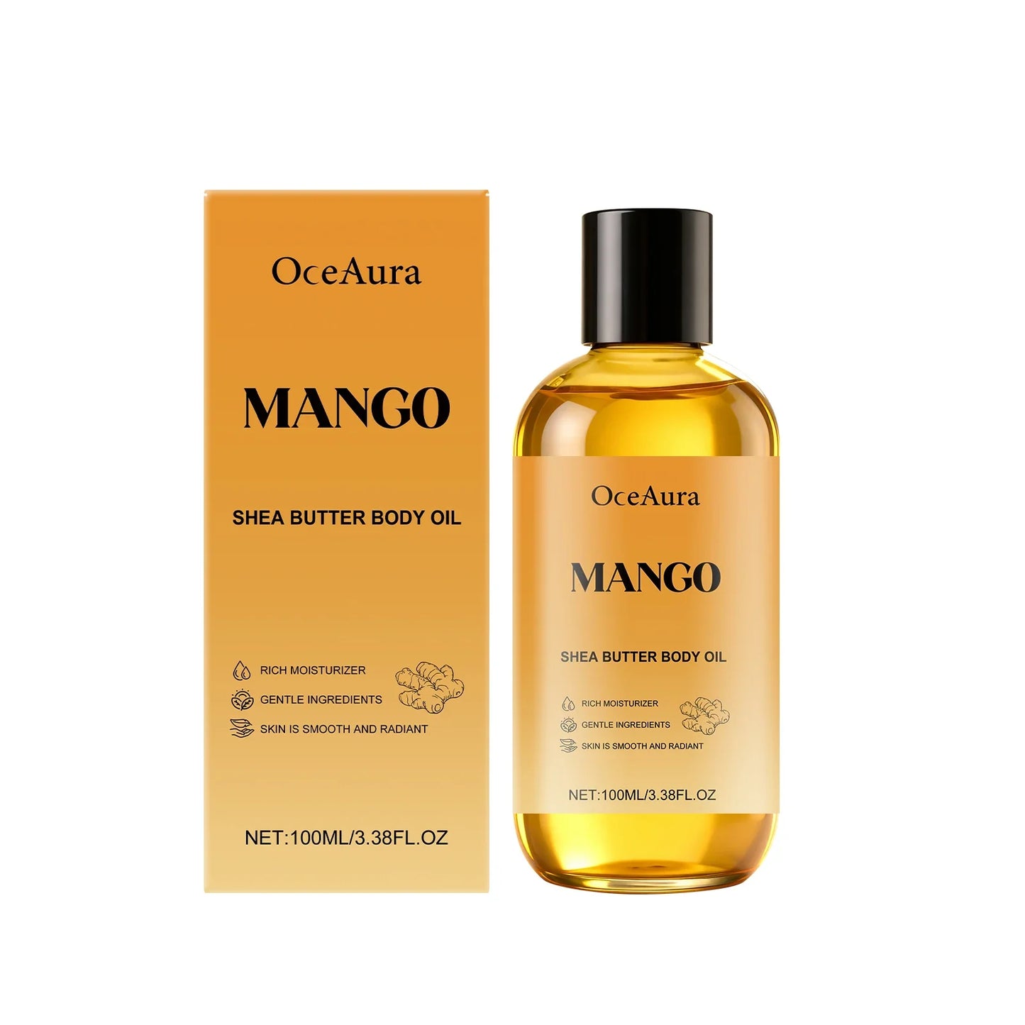 OceAura Mango & Shea Firming Body Oil – Deep Moisturizer