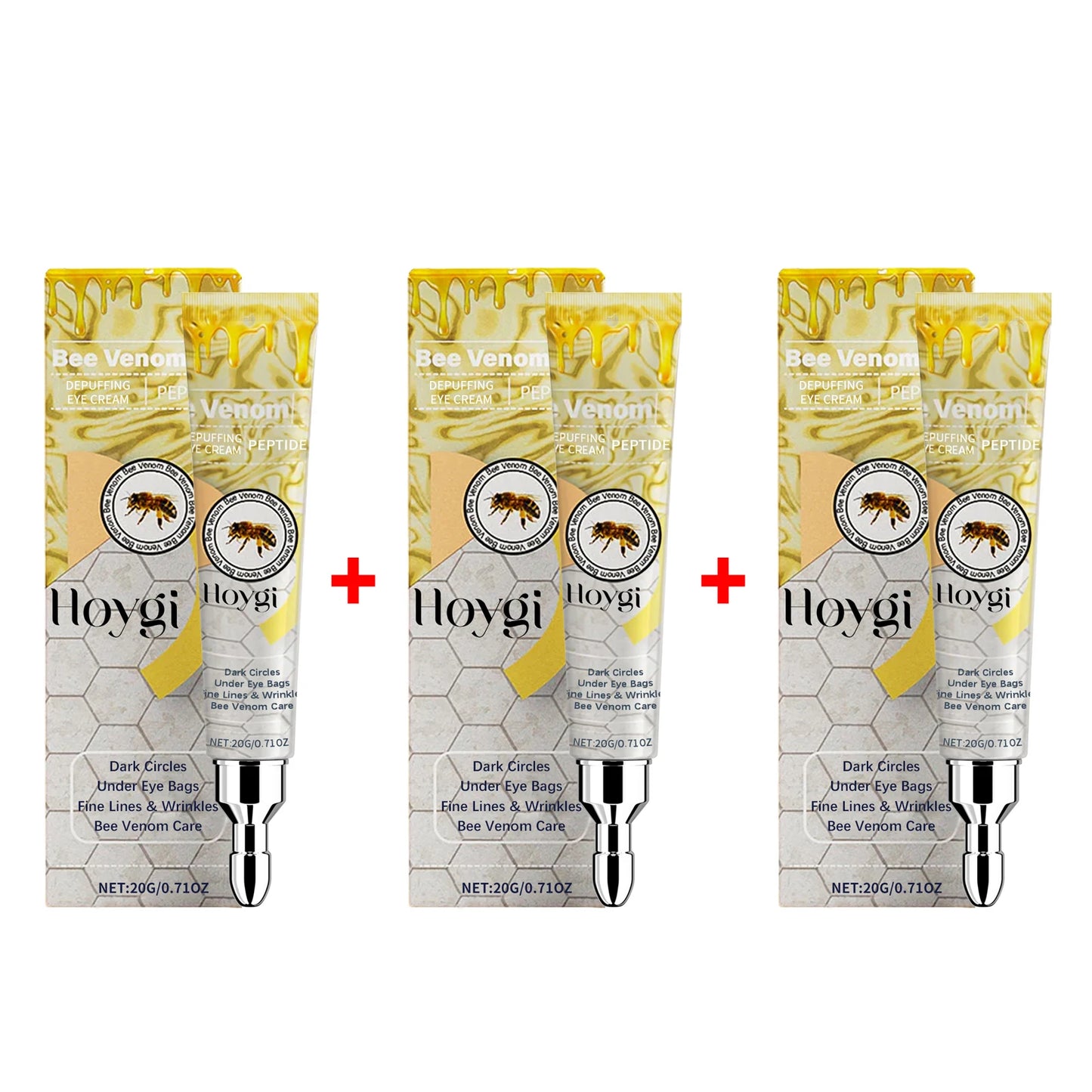 Bee Venom Eye Serum for Eliminate Eye Swelling Remove Eyes Bags Anti Dark Circles Puffiness Brighten Lifting Eye Cream Stick 20g Peaceful Pleasures Health and Wellness 3 X 20g boxed