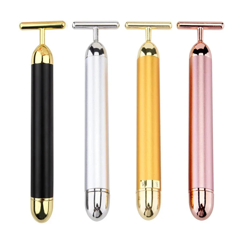 24K Gold Facial Beauty Bar | Vibrating Firming Roller Massager