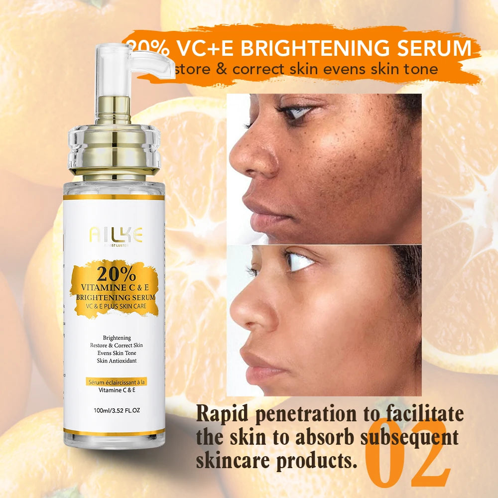AILKE Vitamin C & E Brightening Serum – Dark Spot Corrector 100ml