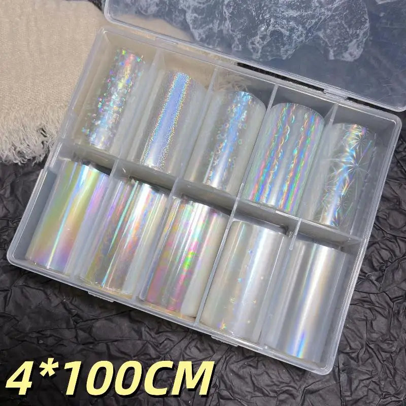 1 Set Floral Chameleon Nails Wraps 6/10 Patterns Metal Nail Foils For Transfer Paper Stickers DIY Water Marble Nail Art Decor Peaceful Pleasures Health and Wellness A12