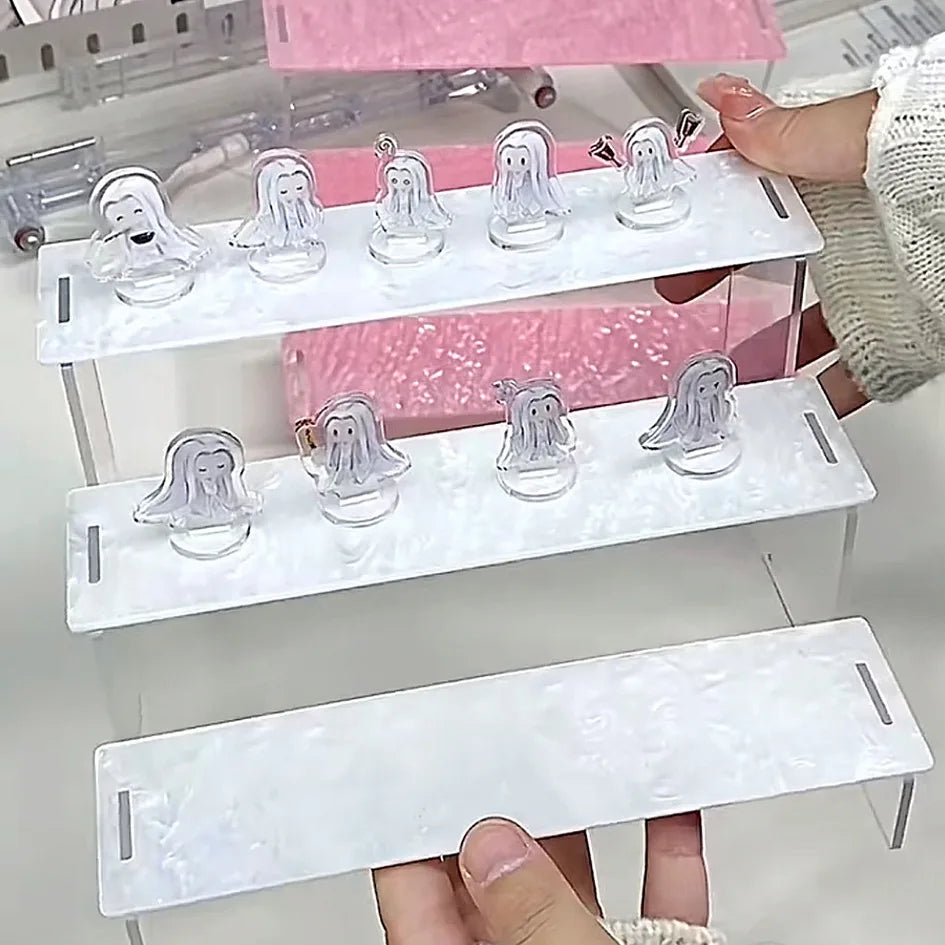 3-Tier Colorful Acrylic Ladder Display & Storage Rack