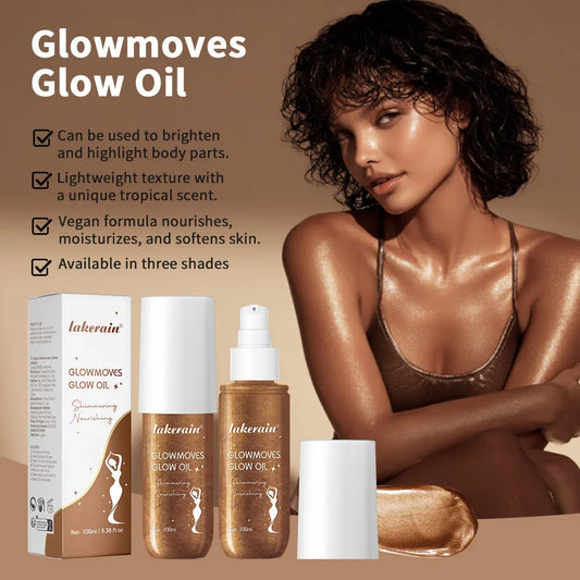 Lakerain Shimmer Glow Body Oil 100ml | Bronze, Non-Greasy Shimmer Body Oil Oasis Select