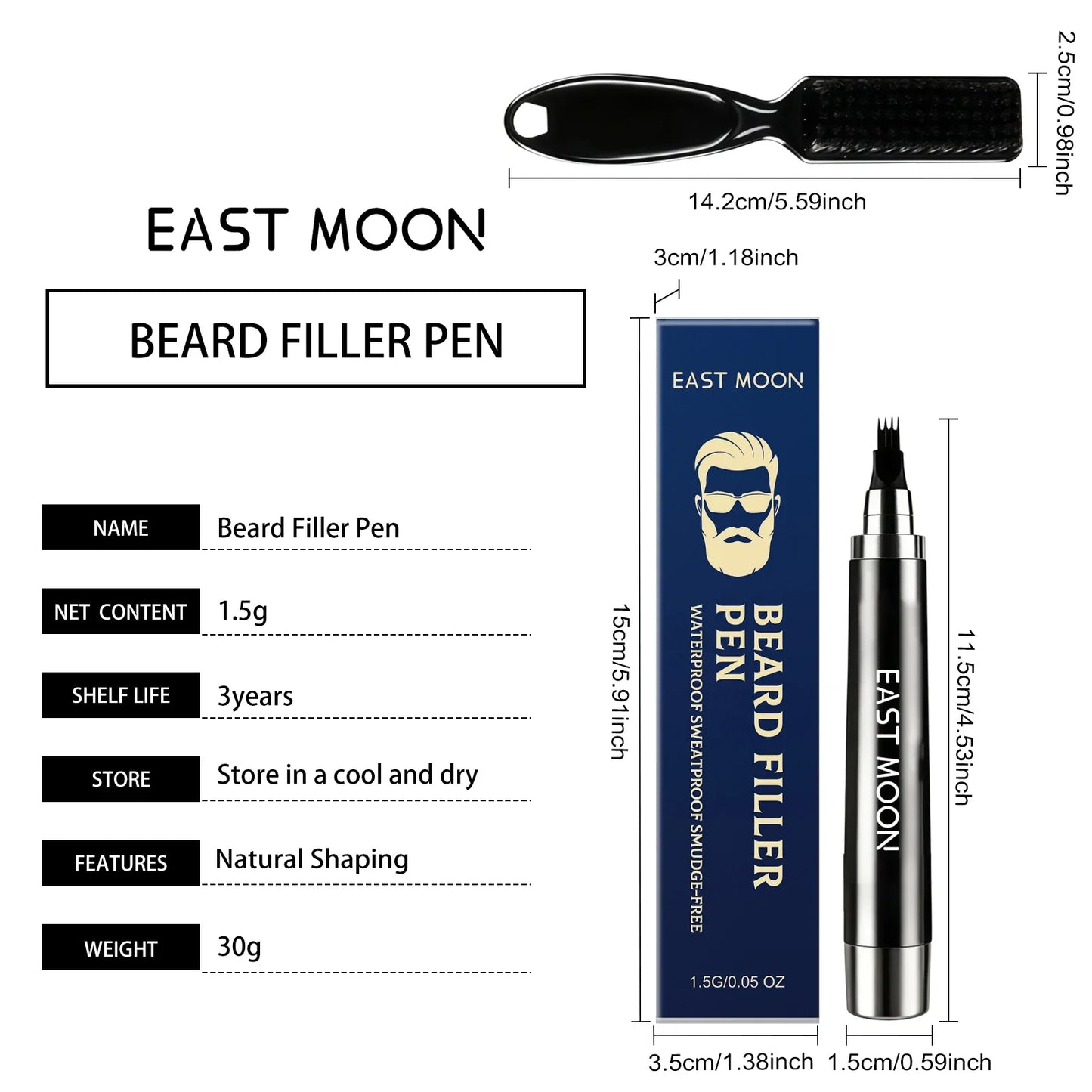Beard Filler Pen – Waterproof, Smudge-Free, Natural Shape