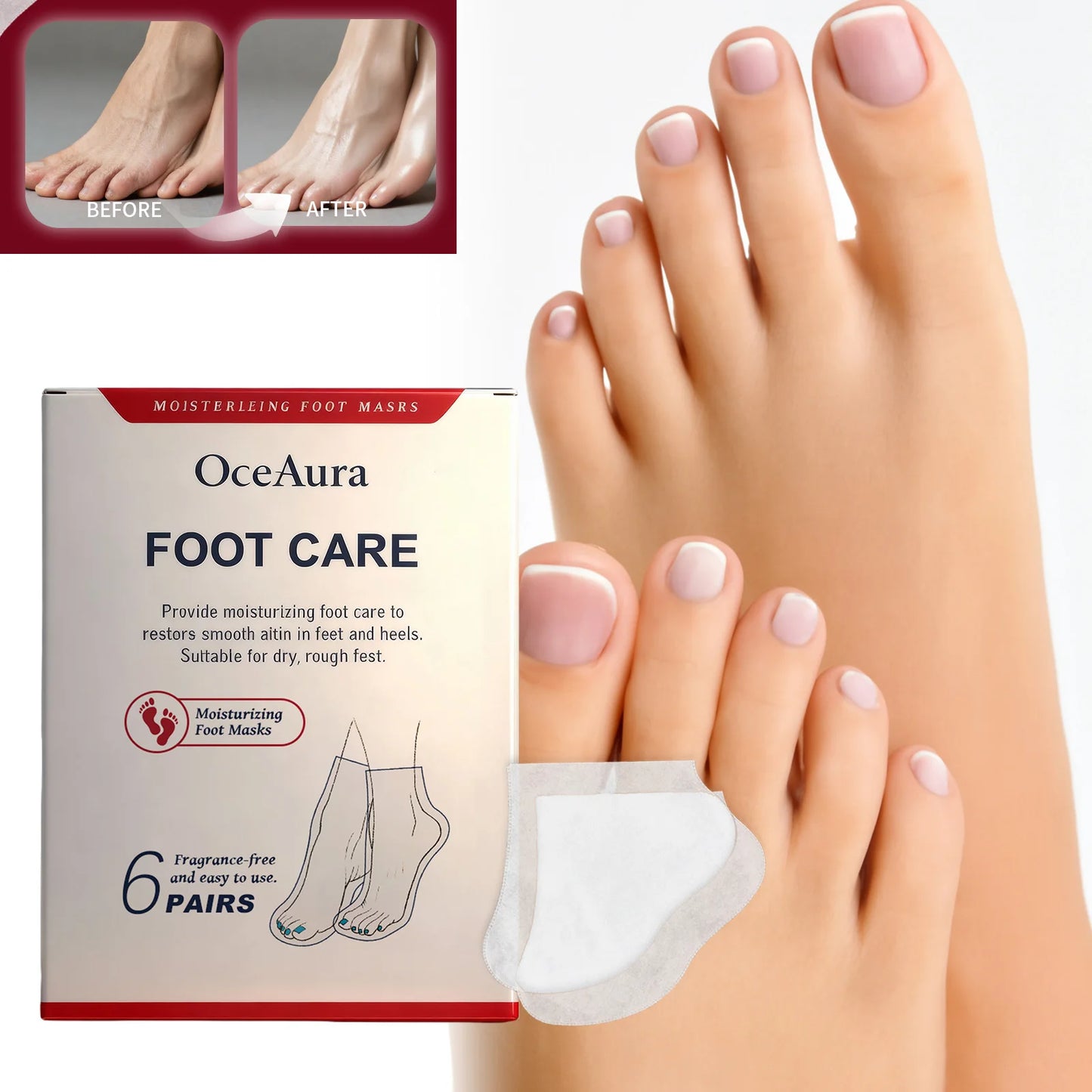 Shea Butter Foot Mask 6-Pack – Exfoliate & Hydrate Feet