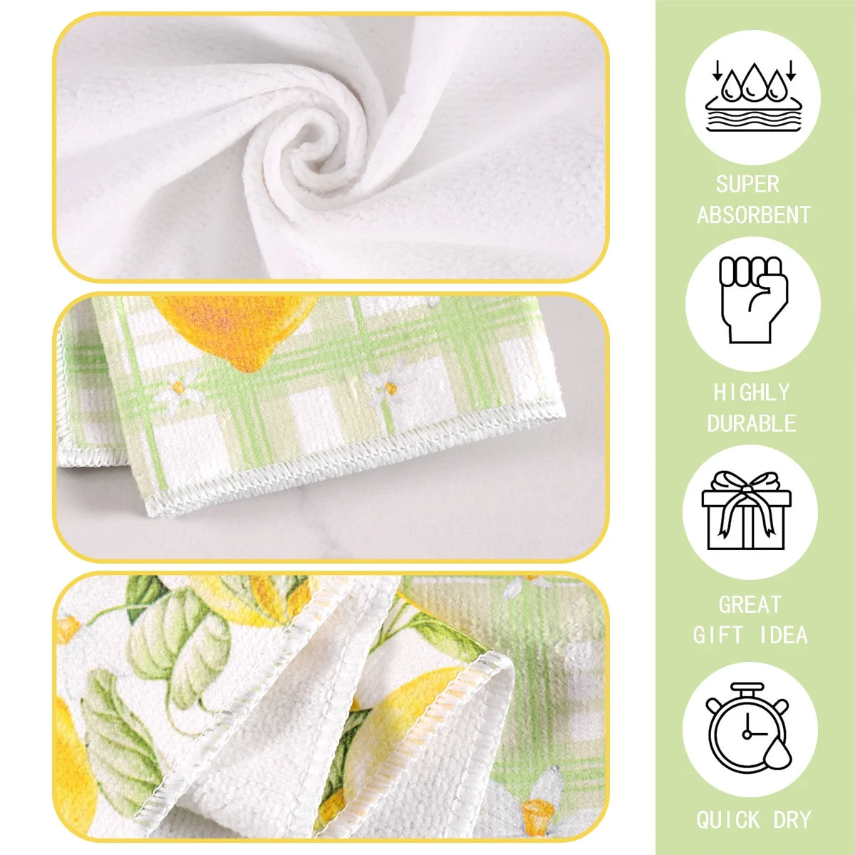 Italy Lemon Hand & Dish Towels | Rustic Kitchen Tea Towels 2pc Kitchen Tea Towels Peaceful Pleasures Health and Wellness