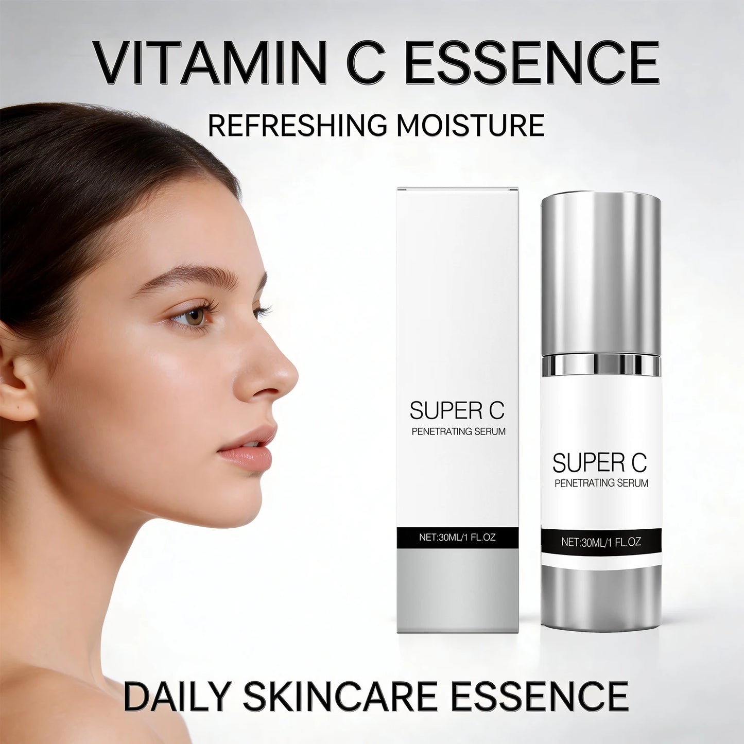 Vitamin C Serum Brighten Skin Tone Improve Dullness Skin Lifting Firming Fade Fine Lines Whitening Nourishing Skin Care Products Peaceful Pleasures Health and Wellness