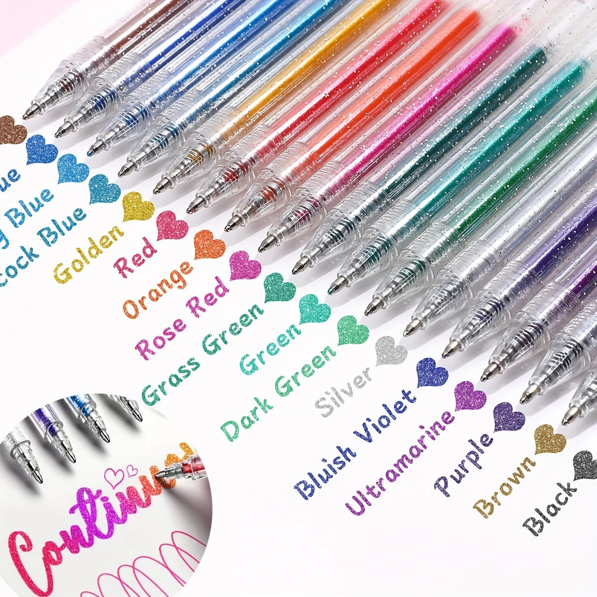 Glitter Gel Pens | Liquid Sand Highlighters for Journaling