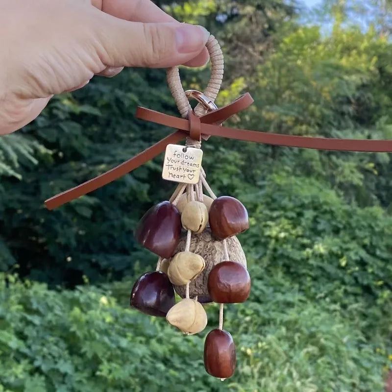 Nut Shell Hanging Bell DIY Material Pendant Accessories Natural Bag