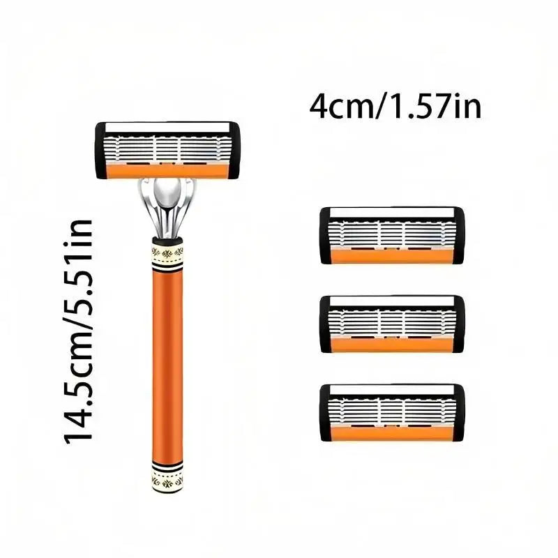 6-Layer Safety Razor – Manual Shaver for Men & Women