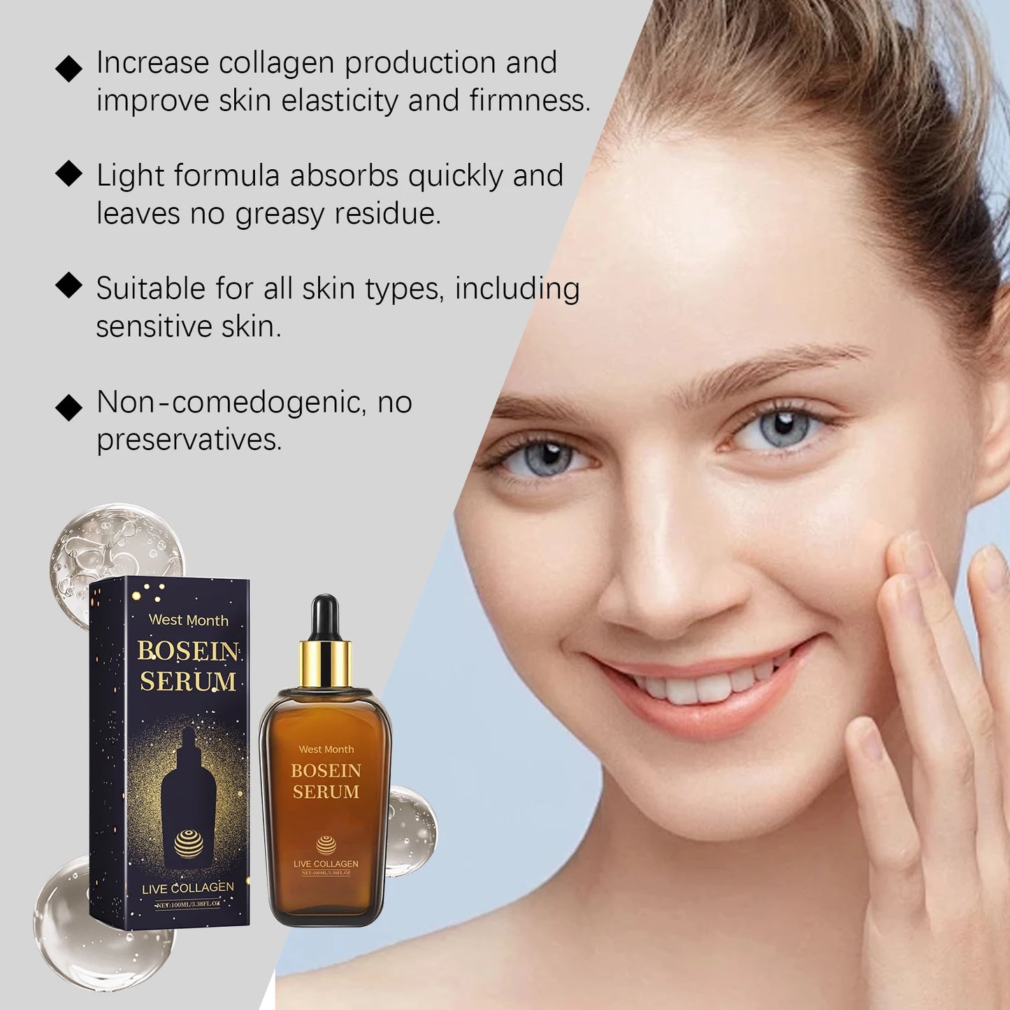 Bosein Face Serum – Collagen, Hyaluronic Acid, Brightening