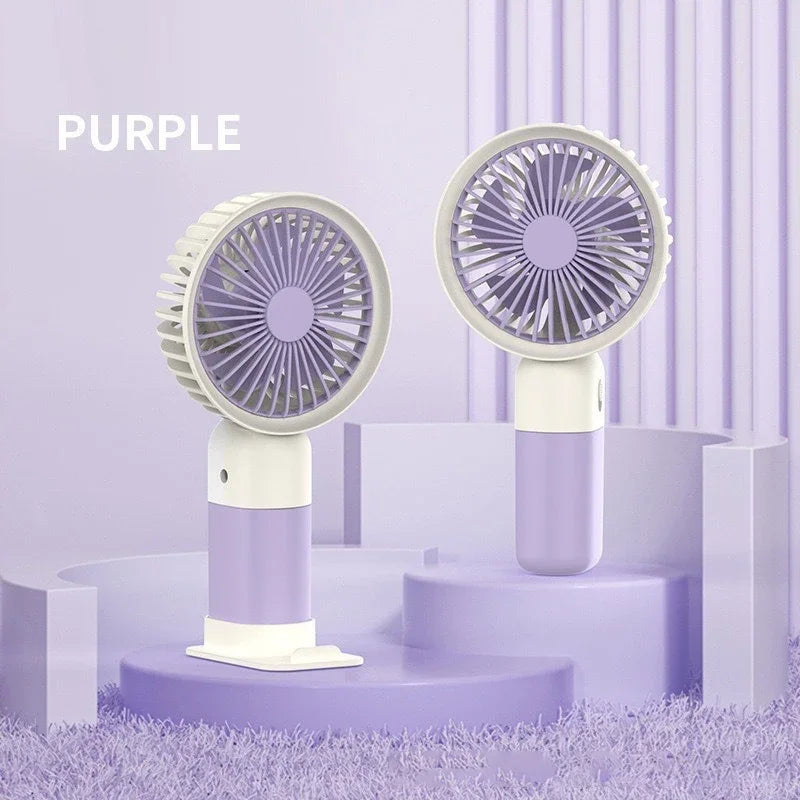 Lenovo Handheld Mini Fan USB Rechargeable Portable Desktop Fan With Base Quiet Operation For Office Student Dorm Travel Peaceful Pleasures Health and Wellness Purple