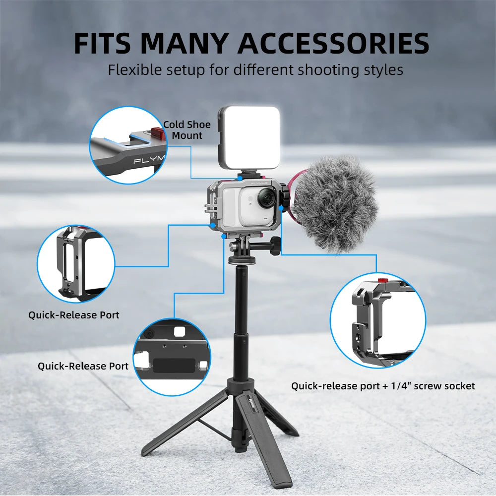 Aluminum Alloy For Insta360 Go Ultra Protective Case Metal Protective Frame For Action Cameras Expansion Quick-Release Accessory Peaceful Pleasures Health and Wellness Default Title