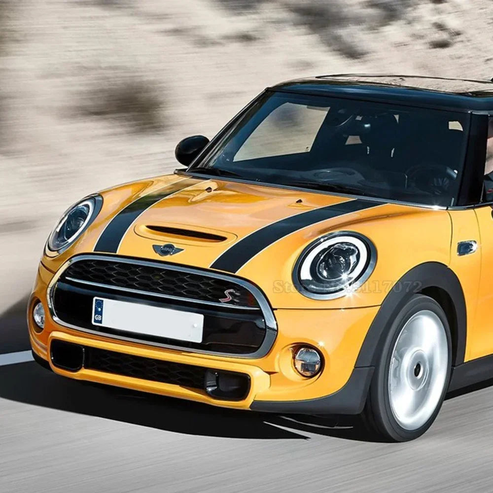 MINI Cooper Hood Trunk Vinyl Stripe Decal | Matte & Glossy Black