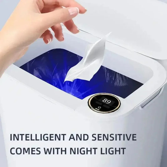 20L Touchless Automatic Trash Can Type-C Rechargeable Sensor Bin with Display for Kitchen Bathroom Smart Home Peaceful Pleasures Health and Wellness