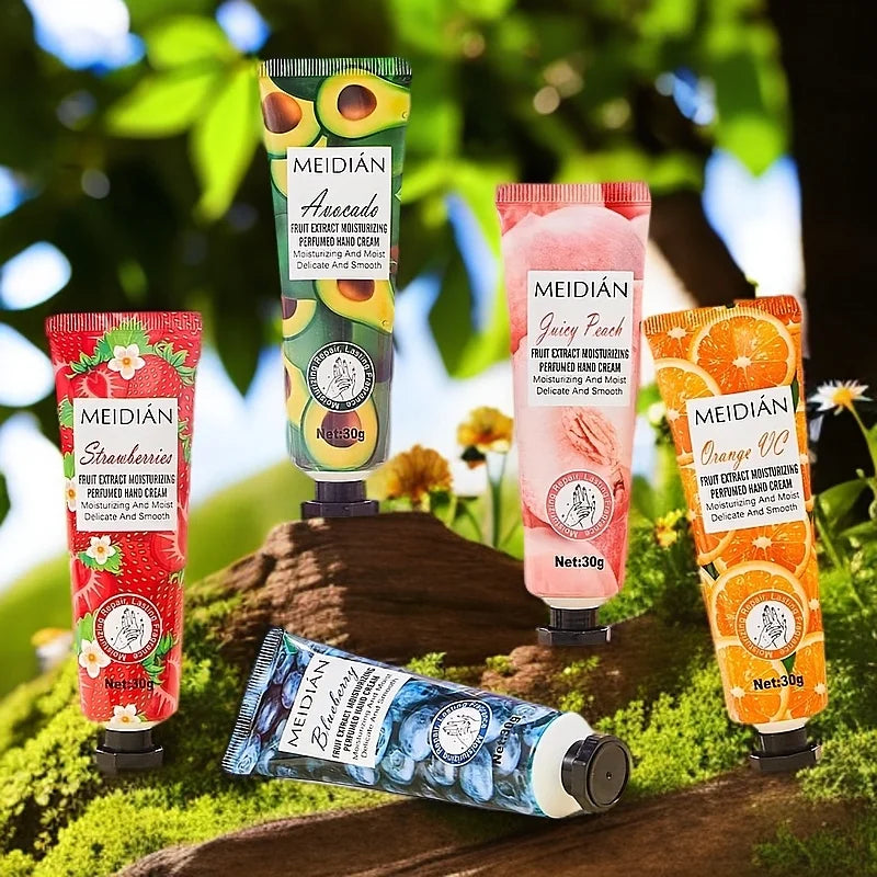 5-Piece Fruit Scented Hand Cream Set – Moisturizing Hand Care