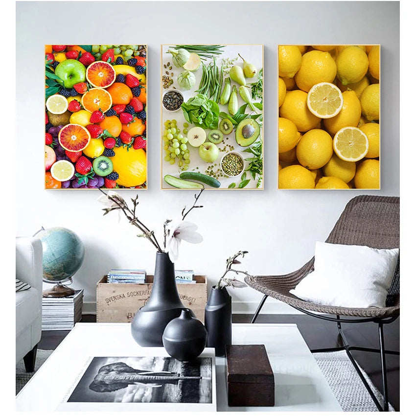 Nordic Minimalist Food Canvas Wall Art | Kitchen & Dining Decor