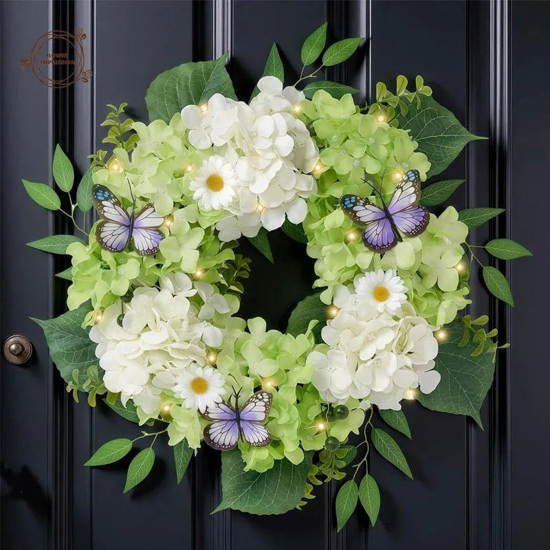 18" Purple Butterfly Spring Wreath – Indoor & Outdoor Floral Decor