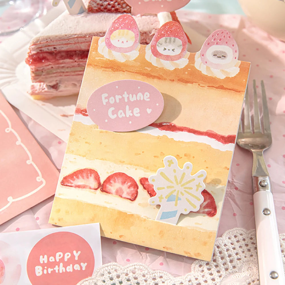 Sparkling Sand Card&envelope Colorful Cake Shop Series Student