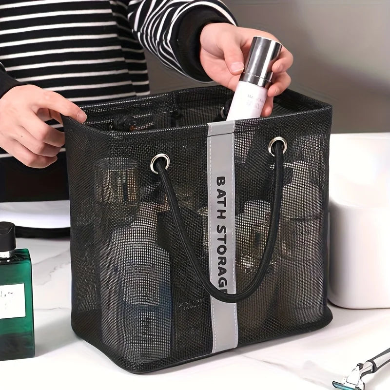 Portable Mesh Toiletry Bag – Quick-Dry Travel Shower Organizer