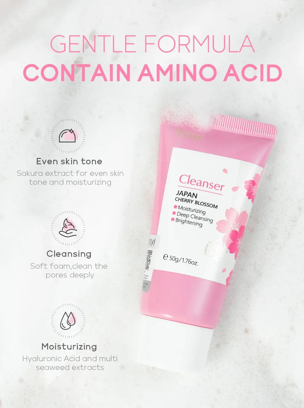 Cherry Blossom & Vitamin C Facial Cleanser 50g Peaceful Pleasures Health and Wellness