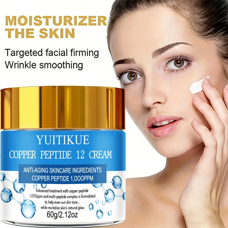 YUITIKUE Copper Peptide 12 Cream 60g 1000ppm Formula to Even Skin Tone & Revitalize Skin's Natural Glow Peaceful Pleasures Health and Wellness