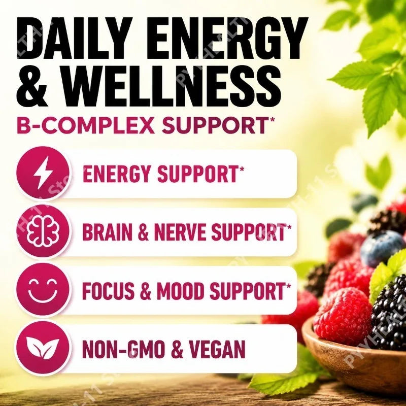 8-in-1 Organic Vitamin B Complex Liquid Drops | B12 Biotin 60mL