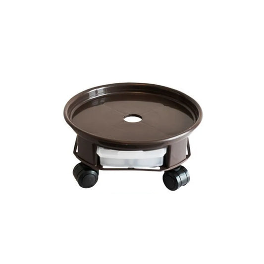 360° Rolling Plant Pot Tray with Wheels & Water Tray Rolling Plant Pot Tray Oasis Select Coffee-24cm-